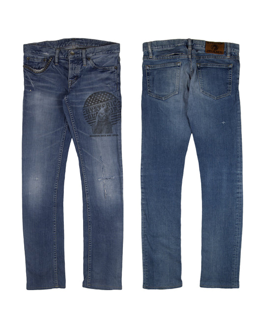 Hysteric Glamour Maximum Rock and Roll Distressed Denim