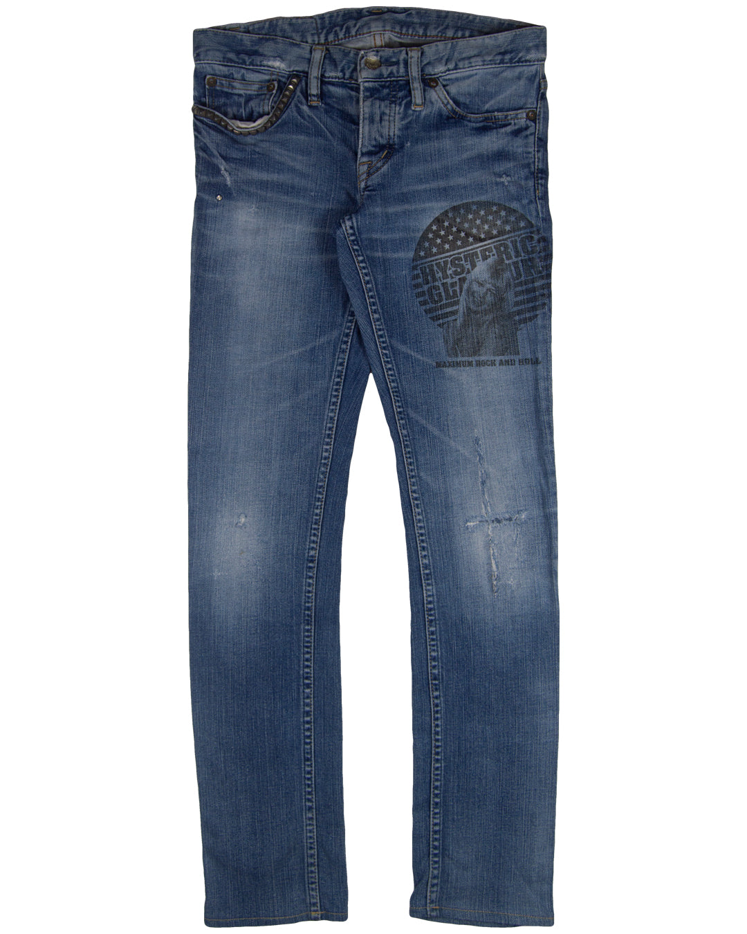 Hysteric Glamour Maximum Rock and Roll Distressed Denim