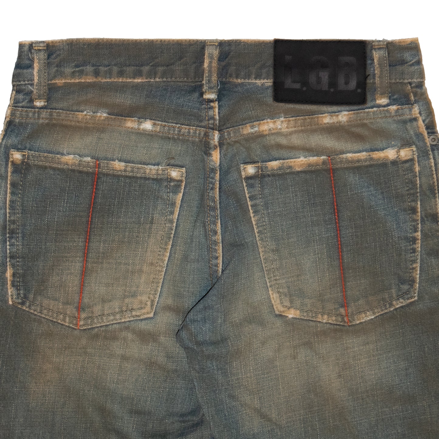 L.G.B. Mudwash Distressed Flared Denim