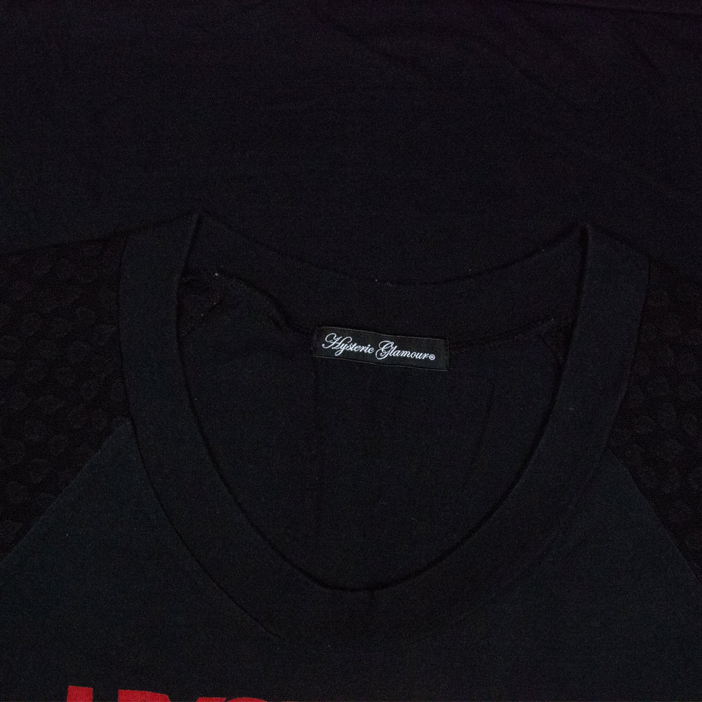 Hysteric Glamour Gonna Miss Me Pin Up Lace Sleeved Ringer Tee