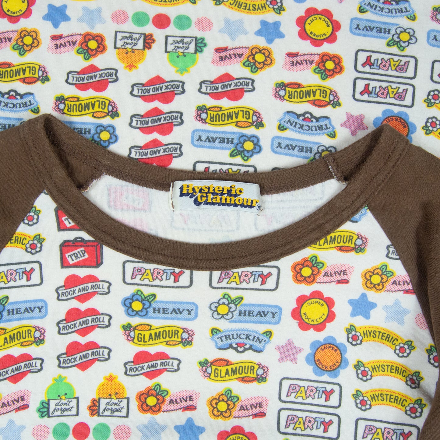 Hysteric Glamour All Over Print Logo Long Sleeve Tee