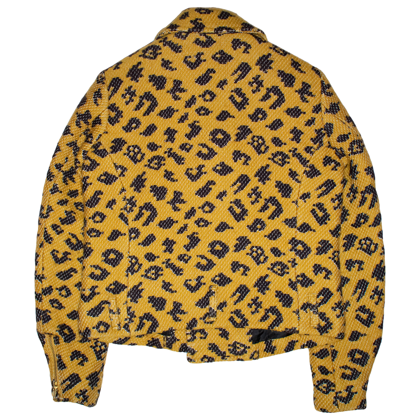 Né-Net Leopard Print Wool Riders Jacket