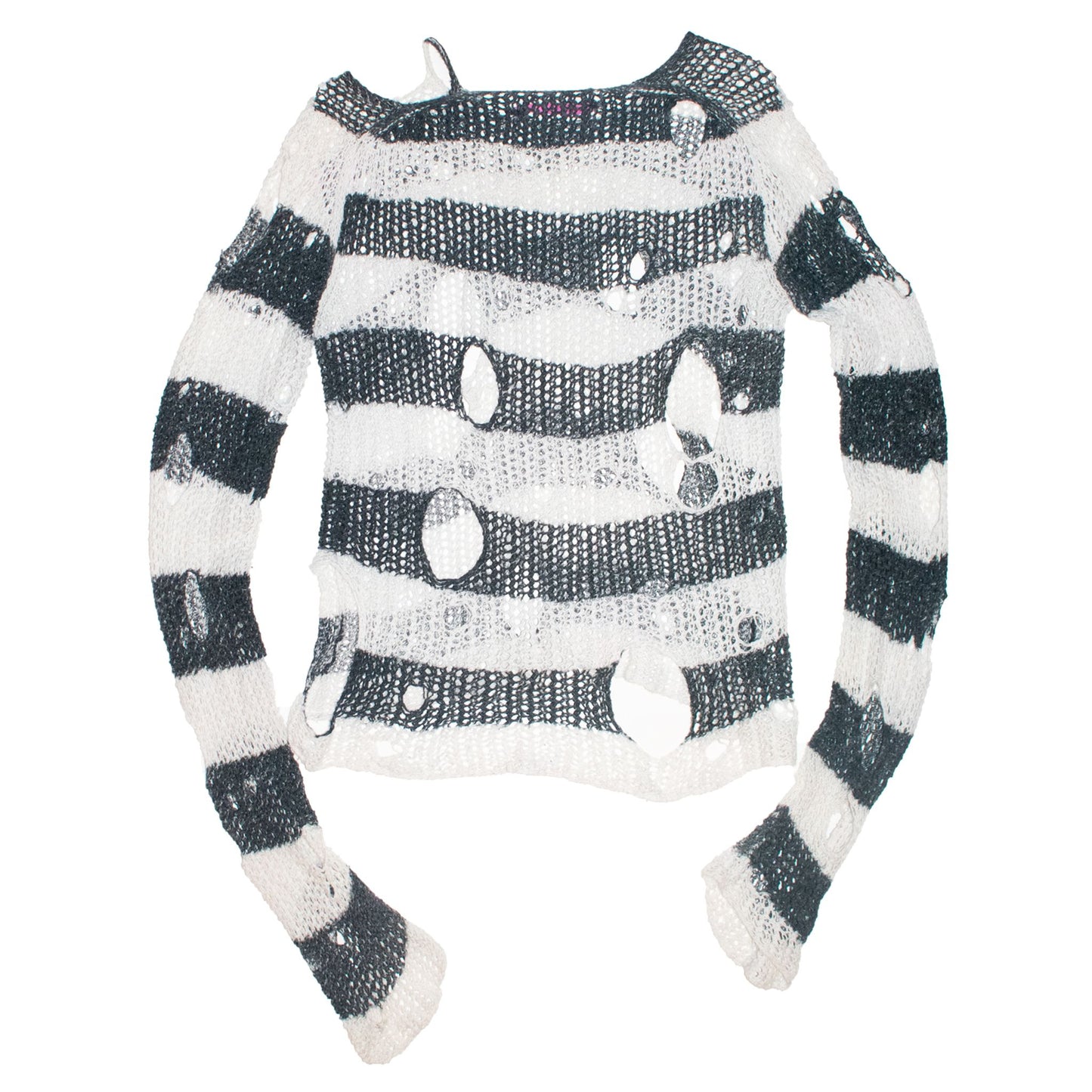 Junya Watanabe MAN Destroyed Striped Knit Sweater – AW02