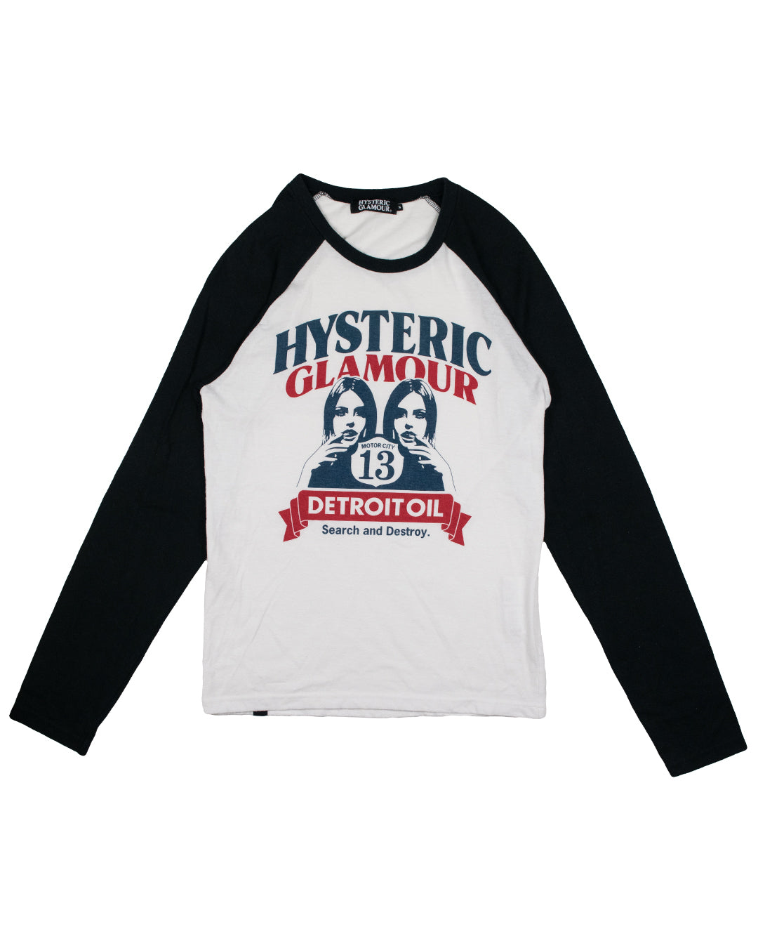 Hysteric Glamour Search and Destroy Raglan Long Sleeve Tee