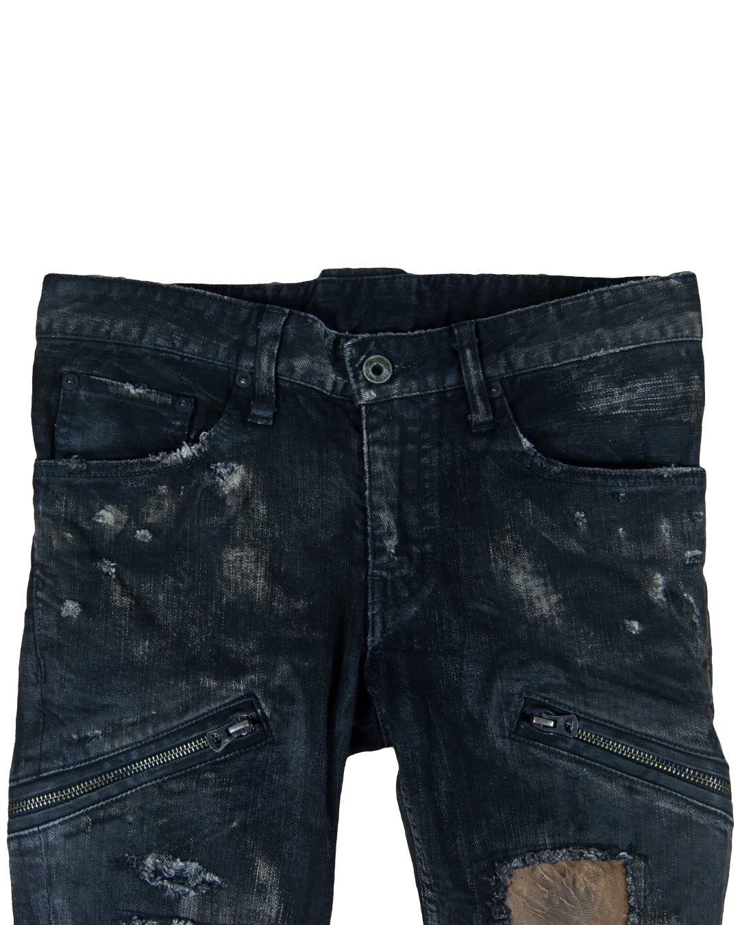 L.G.B. Waxed Distressed Skinny Jeans