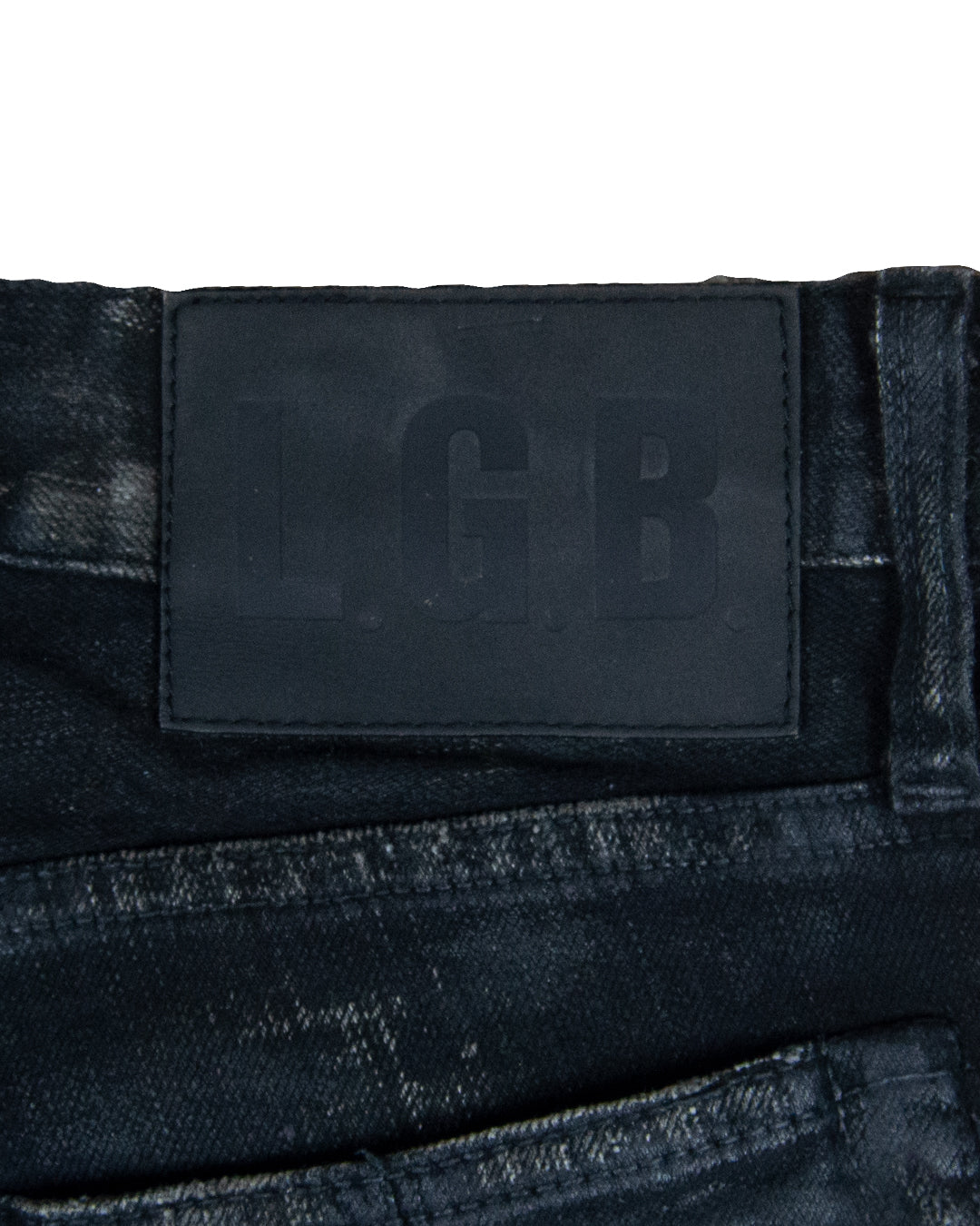 L.G.B. Waxed Distressed Skinny Jeans