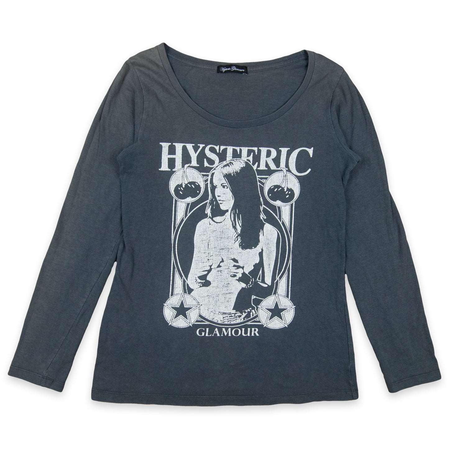 Hysteric Glamour Cherry Star Pin Up Logo Long Sleeve Tee