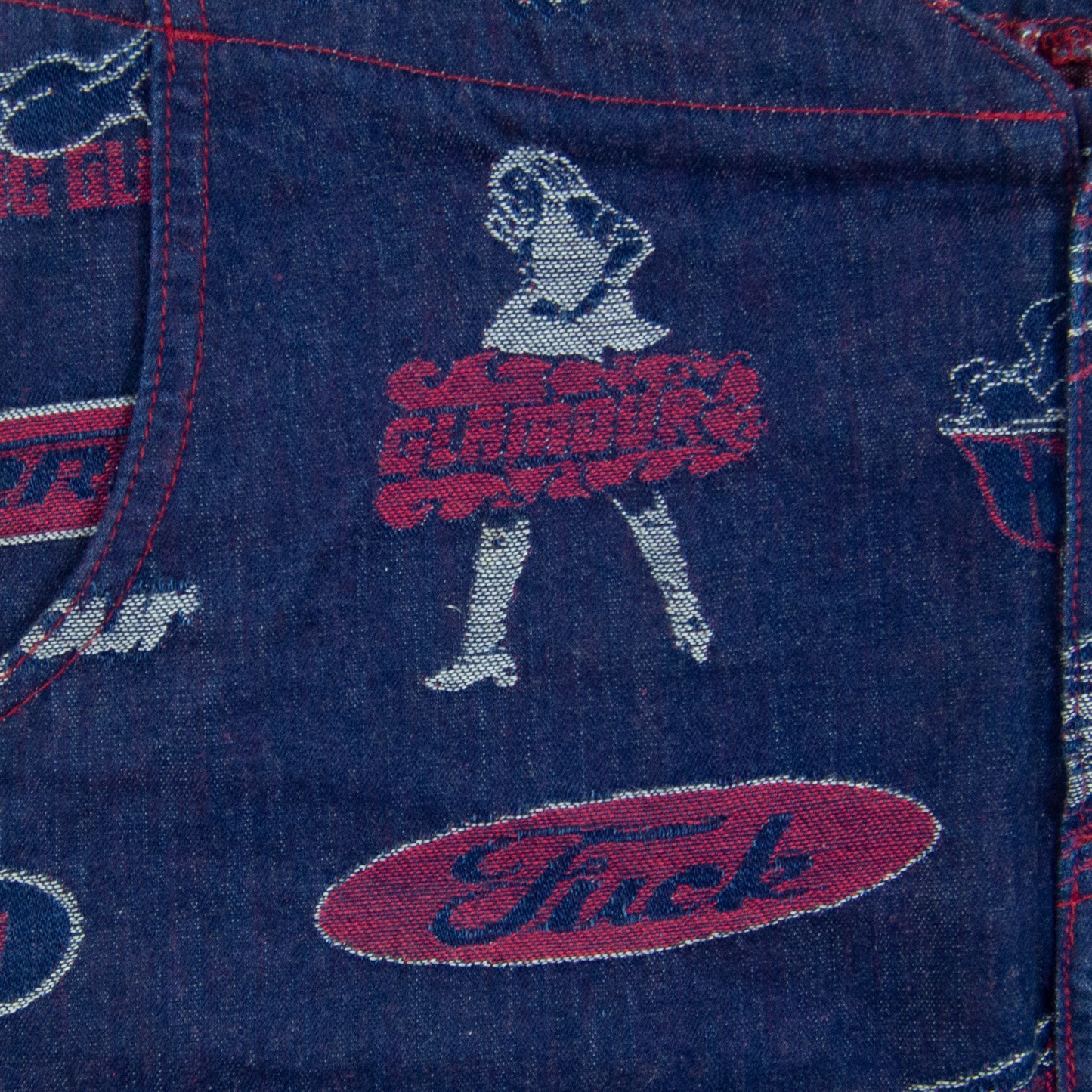 Hysteric Glamour Logo All Over Print Denim Skirt