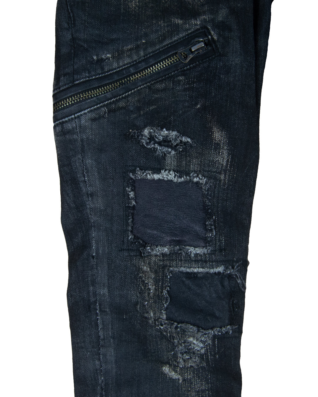 L.G.B. Waxed Distressed Skinny Jeans