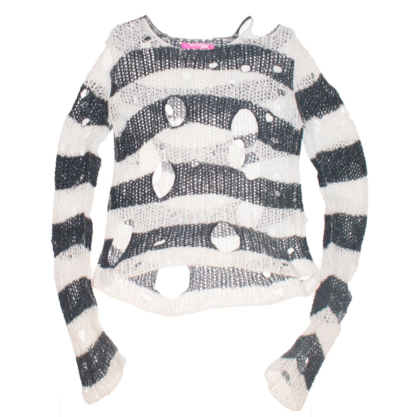 Junya Watanabe MAN Destroyed Striped Knit Sweater – AW02